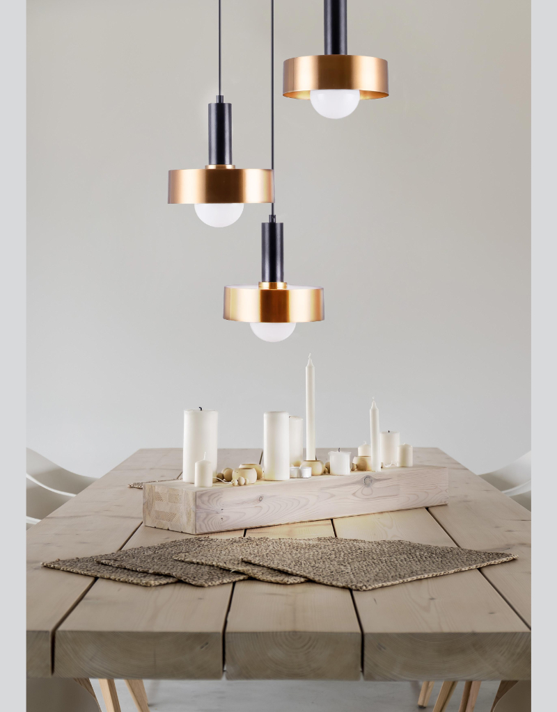ΚΡΕΜΑΣΤΟ 3ΦΩΤΟ D40cm BLACK-BRUSHED BRASS METAL ITALY