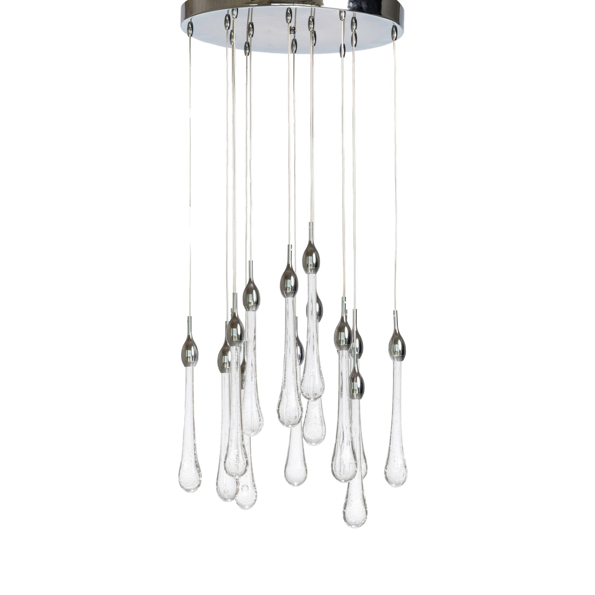 PENDANT 15-LIGHT LED WITH CHROME CRYSTALS