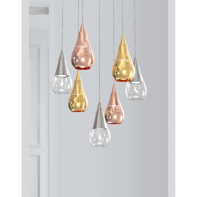 ΚΡΕΜΑΣΤΟ ΜΟΝΟΦΩΤΟ GLASS  COPPER GU10 ITALY