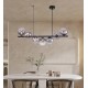 PENDANT LINEAR 7-LIGHT METAL&GLASS BLACK-FUME