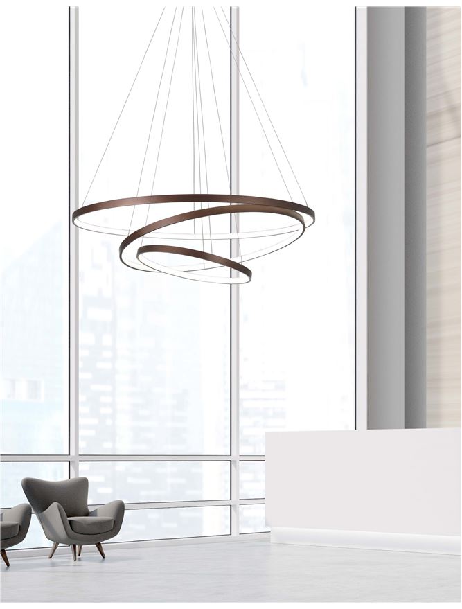 ΚΡΕΜΑΣΤΟ LED BROWN CIRCLES D: 80 H: 150 CM