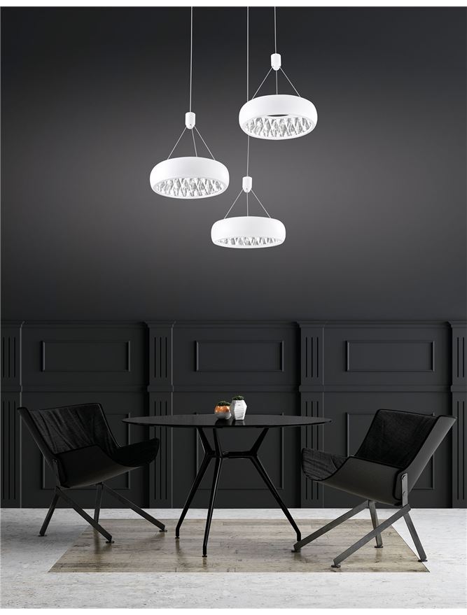 ΚΡΕΜΑΣΤΟ LED MAT WHITE D:45 H:120