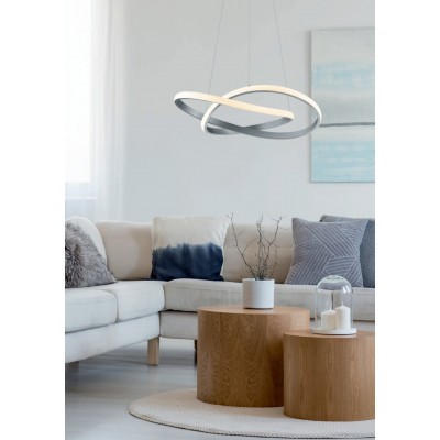 ΚΡΕΜΑΣΤΟ LED METAL NICKEL MAT D 60CM