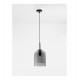 DOUBLE LAYERED DARK SMOKY GLASS PENDANT  D18cm