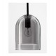 DOUBLE LAYERED DARK SMOKY GLASS PENDANT  D18cm