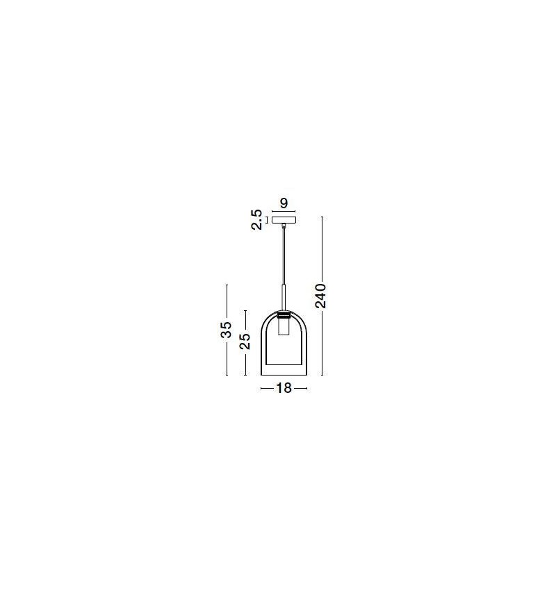 DOUBLE LAYERED DARK SMOKY GLASS PENDANT  D18cm