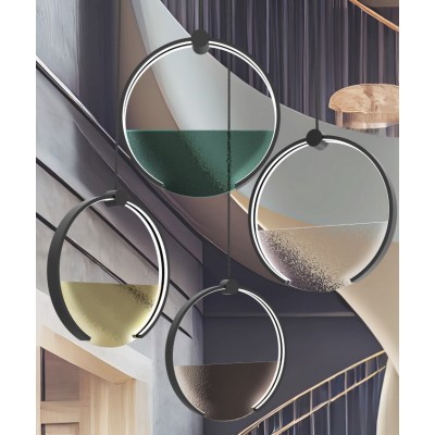 LED PENDANT D:35cm GLASS&METAL ITALY