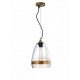 Κρεμαστό μονόφωτο με Handmade Clear Glass & Cooper