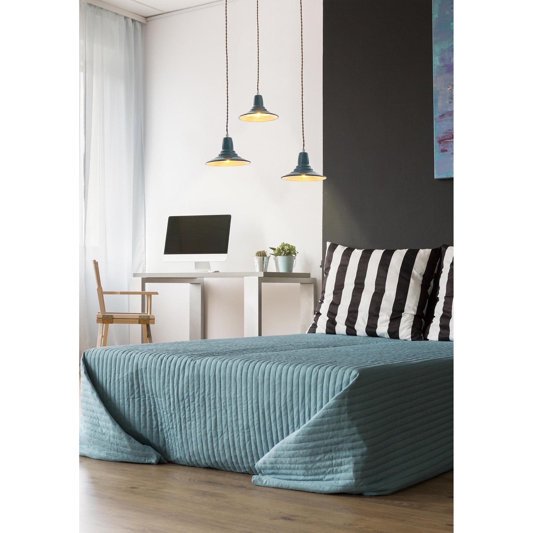 ΚΡΕΜΑΣΤΟ ΜΟΝΟΦΩΤΟ NINETTE BLUE  H 150 MM