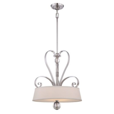 4L PENDANT WITH OPTIC GLASS ELEMENTS AND LINEN SHADE Ø56cm USA