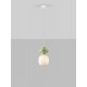 ΚΡΕΜΑΣΤΟ ΜΟΝΟΦΩΤΟ Matt White Metal Base Green Ceramic & Acid Opal Glass
