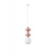 ΚΡΕΜΑΣΤΟ ΜΟΝΟΦΩΤΟ  D:18cm Pink Ceramic & Acid Opal Glass 