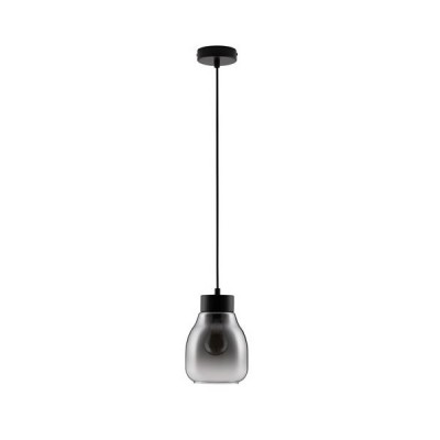ΚΡΕΜΑΣΤΟ ΜΟΝΟΦΩΤΟ Smoke Glass & Black Metal D:15cm
