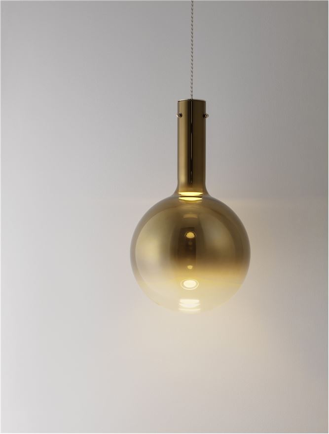 ΚΡΕΜΑΣΤΟ ΜΟΝΟΦΩΤΟ LED GOLD GLASS D:25cm