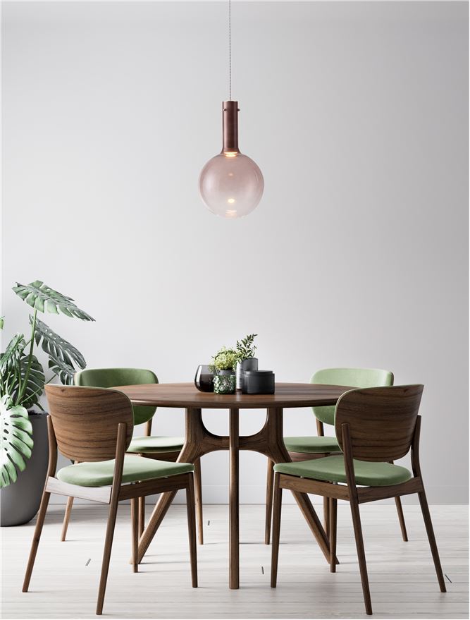ΚΡΕΜΑΣΤΟ ΜΟΝΟΦΩΤΟ LED BROWN GLASS D:25cm