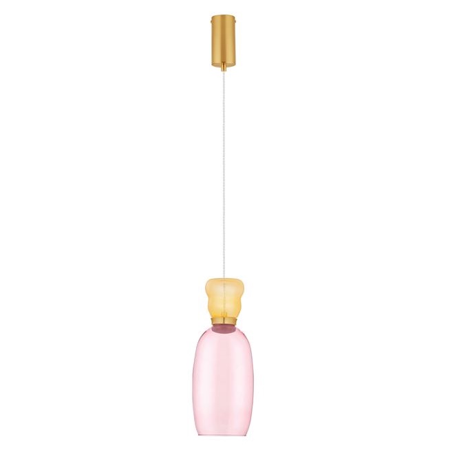 ΚΡΕΜΑΣΤΟ ΜΟΝΟΦΩΤΟ ΑΠΟ ΓΥΑΛΙ  Yellow & Pink Glass D:15cm
