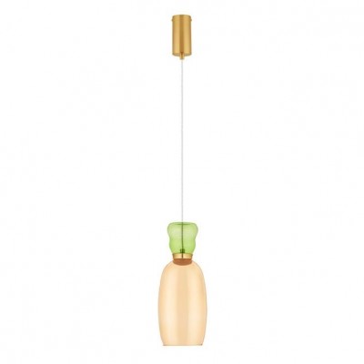 ΚΡΕΜΑΣΤΟ ΜΟΝΟΦΩΤΟ ΑΠΟ ΓΥΑΛΙ Light Green & Yellow Glass δD:15cm