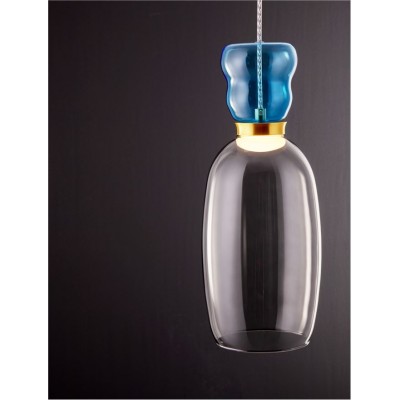 ΚΡΕΜΑΣΤΟ ΜΟΝΟΦΩΤΟ ΑΠΟ ΓΥΑΛΙ Light Blue & Cyan Glass D:15cm