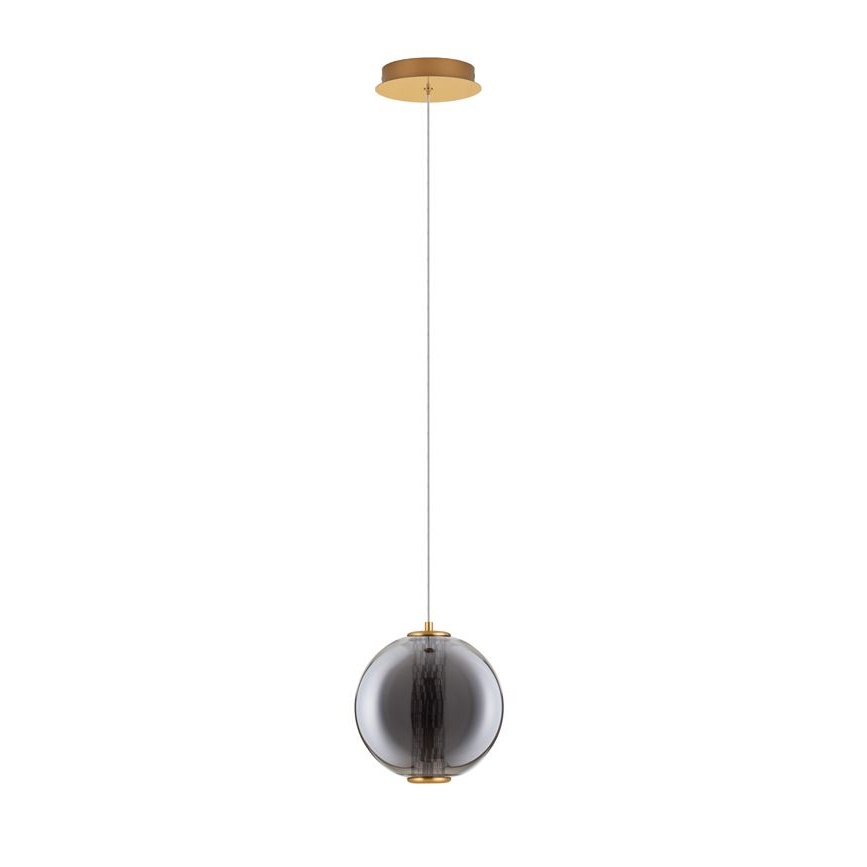 ΚΡΕΜΑΣΤΟ ΜΟΝΟΦΩΤΟ  Brass Gold & Smokey Gray Glass