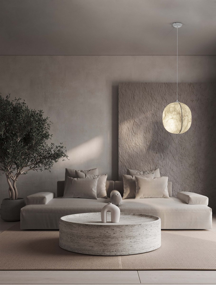 ΚΡEΜΑΣΤΟ ΦΩΤΙΣΤΙΚΟ D:42cm Sandy White Mulberry Silk