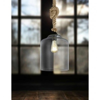 PENDANT SINGLE LIGHT D24.5cm GLASS&ROPE