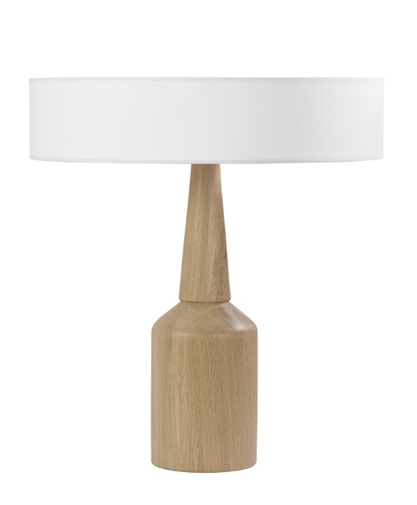 HANDMADE TABLELAMP FROM SOLID OAK H:65cm BELGIUM