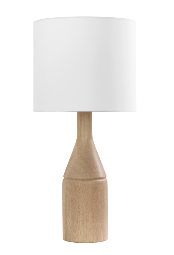 HANDMADE TABLELAMP FROM SOLID OAK H:85cm BELGIUM