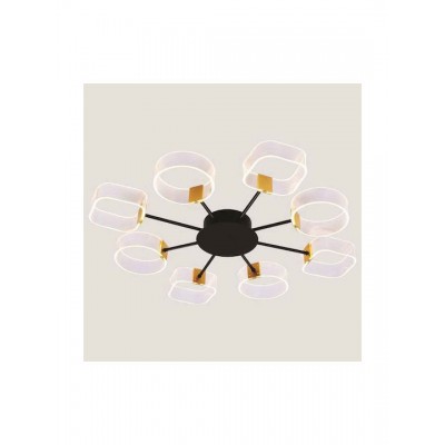 8-LIGHT CEILING FIXTURE BLACK METAL&ACRYLIC D98cm