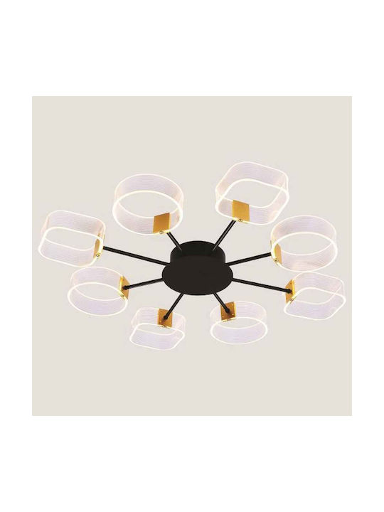 8-LIGHT CEILING FIXTURE BLACK METAL&ACRYLIC D98cm