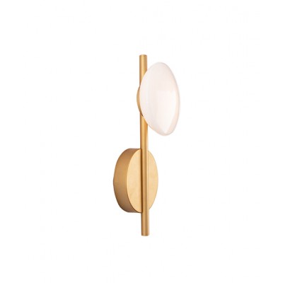 LED WALL SCONCE MATTE GOLD WIHT OPAL GLASS