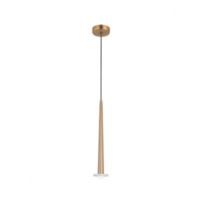 MATTE GOLD ELONGATED LED PENDANT WITH MARBLE
