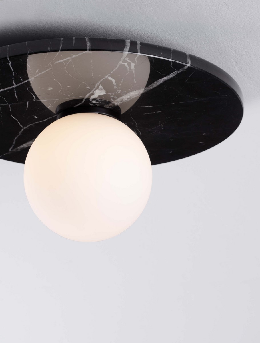ΦΩΤΣΤΙΚΟ ΟΡΟΦΗΣ G9 Black Marble & Opal Glass