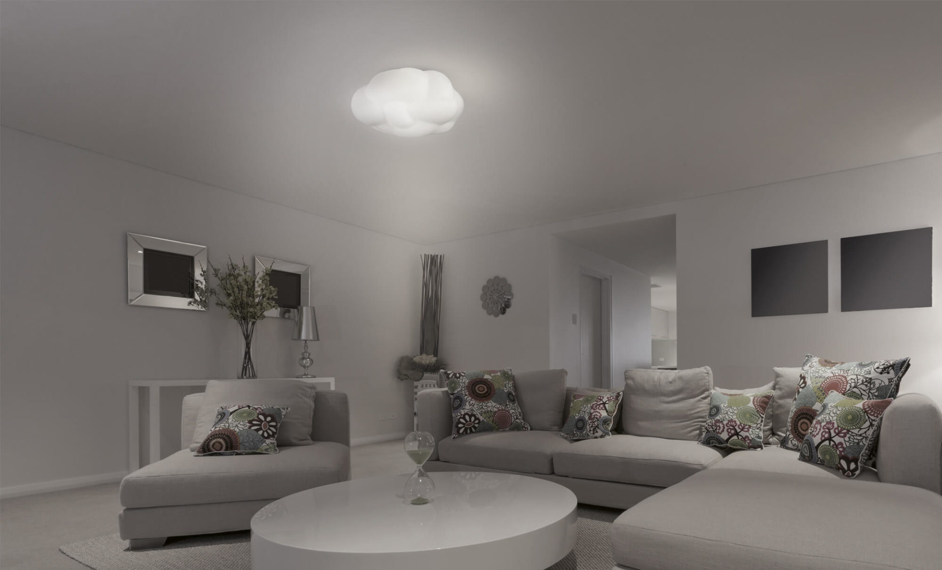 ceiling lamp in white glass D:50cm ITALY