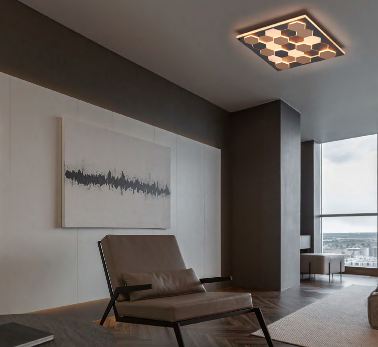 ΤΕΤΡΑΓΩΝΟ ΦΩΤΙΣΤΙΚΟ ΟΡΟΦΗΣ LED 55x55cm BLACK-WHITE MAT