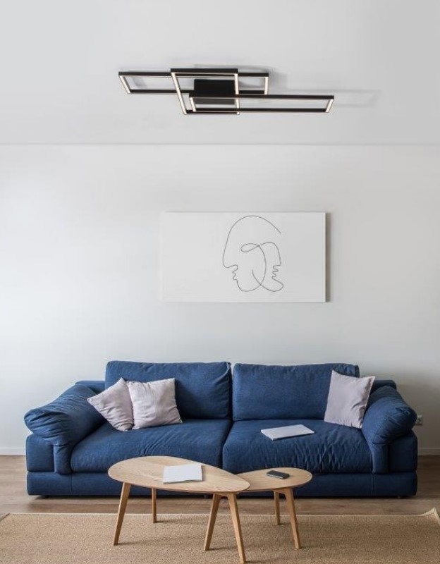 LED CEILING LIGHT 90cm 3550lm MAT BLACK