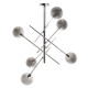 PENDANT LIGHT 6-LIGHT METAL AND GLASS H:80cm