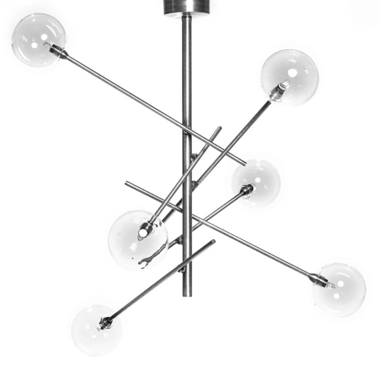 PENDANT LIGHT 6-LIGHT METAL AND GLASS H:80cm