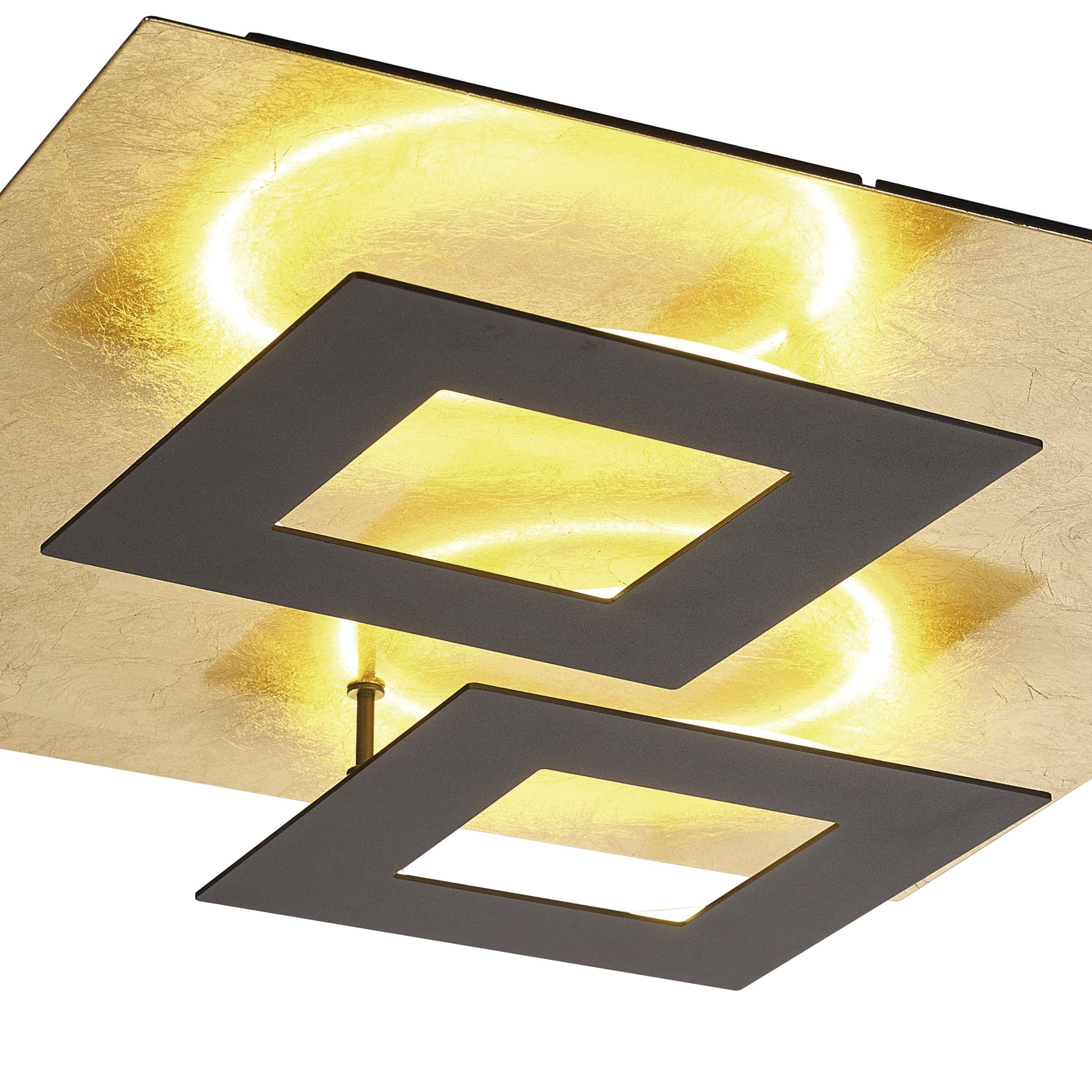  INDIRECT LIGHTING CEILING LAMP IN GOLD LEAF AND BLACK SPAIN