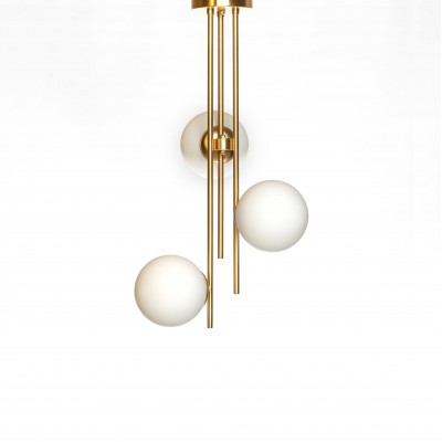 METAL AND GLASS CEILING LIGHT H:70cm