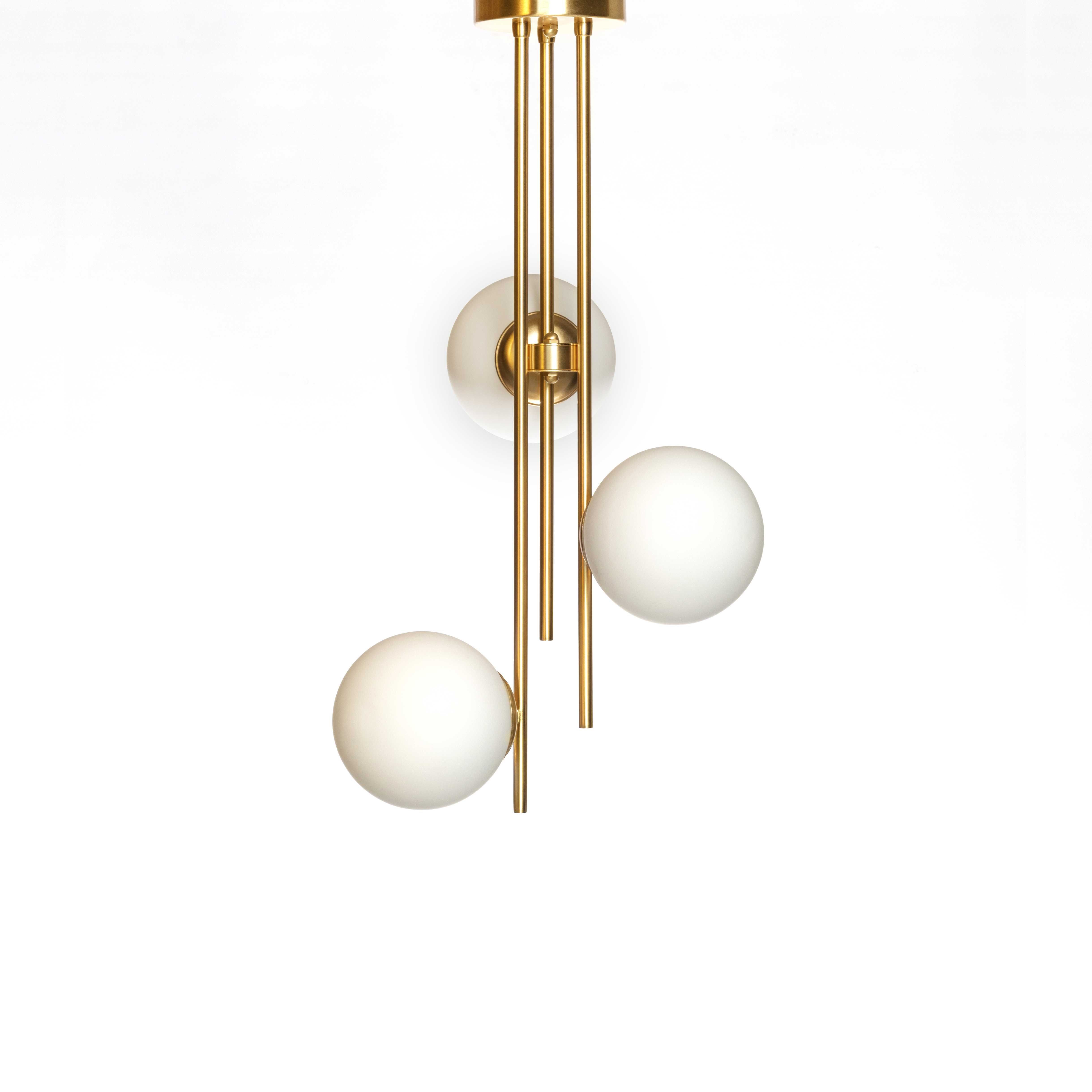 METAL AND GLASS CEILING LIGHT H:70cm
