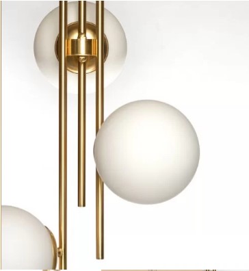 METAL AND GLASS CEILING LIGHT H:70cm