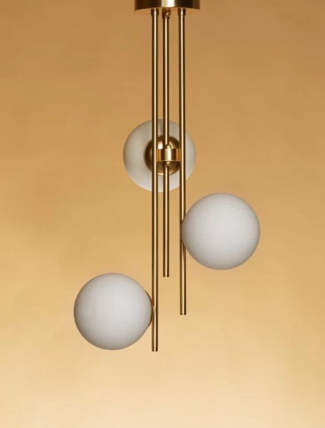METAL AND GLASS CEILING LIGHT H:70cm