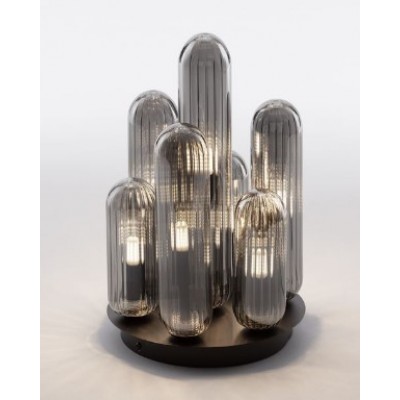 CEILING LIGHT D:35.5cm 7XG9 SMOKY GRAY GLASS