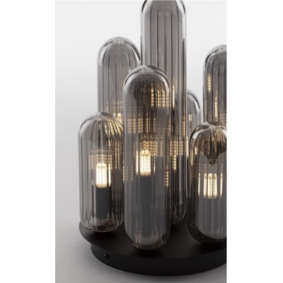 CEILING LIGHT D:35.5cm 7XG9 SMOKY GRAY GLASS