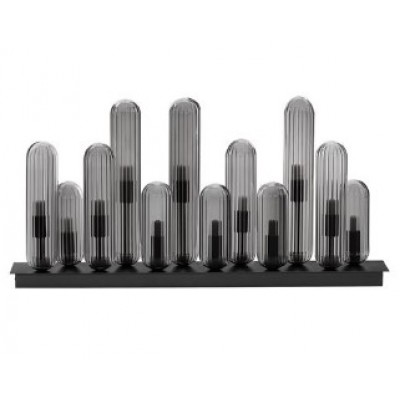 CEILING LIGHT 12XG9 L:72cm SMOKY GRAY GLASS