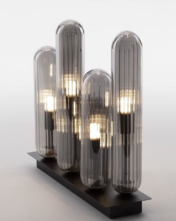 CEILING LIGHT 6XG9 L:38cm SMOKY GRAY GLASS