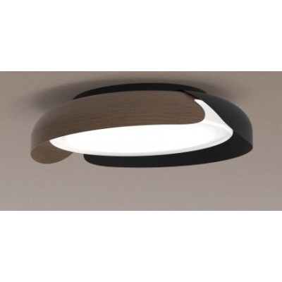 CEILING LAMP WITH METAL AND DARK WOOD LOOK D:45cm ITALY