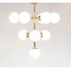 PENDANT LIGHT 10 LIGHT METAL AND OPAL GLASS