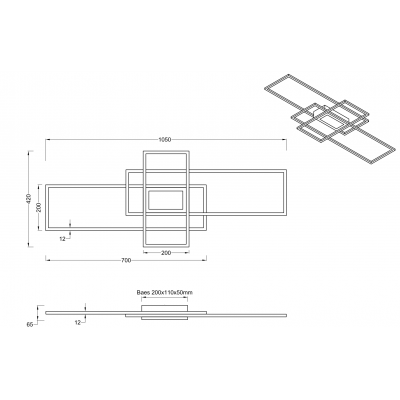ΟΡΟΦΗΣ LED METAL WHITE MAT W 105CM H 6CM