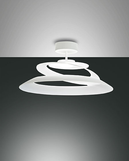 ΟΡΟΦΗΣ LED WHITE METAL FRAME AND PLATE GLASS H: 250 Ø: 530 mm